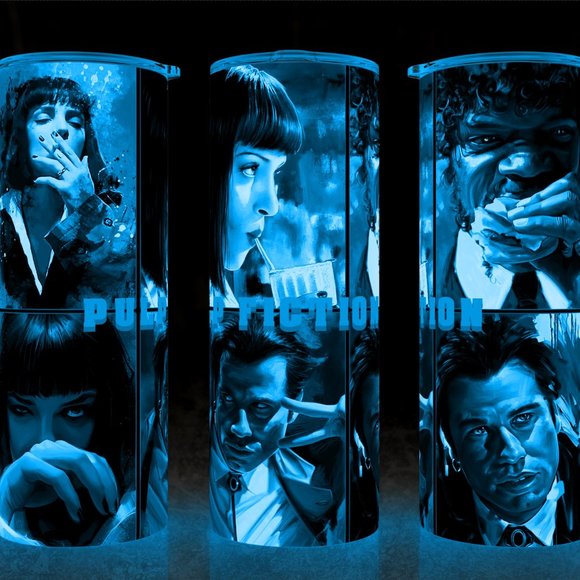 Glow in the Dark Pulp Fiction Classic 90s Movie Tumbler 20oz - Picture 1 of 2